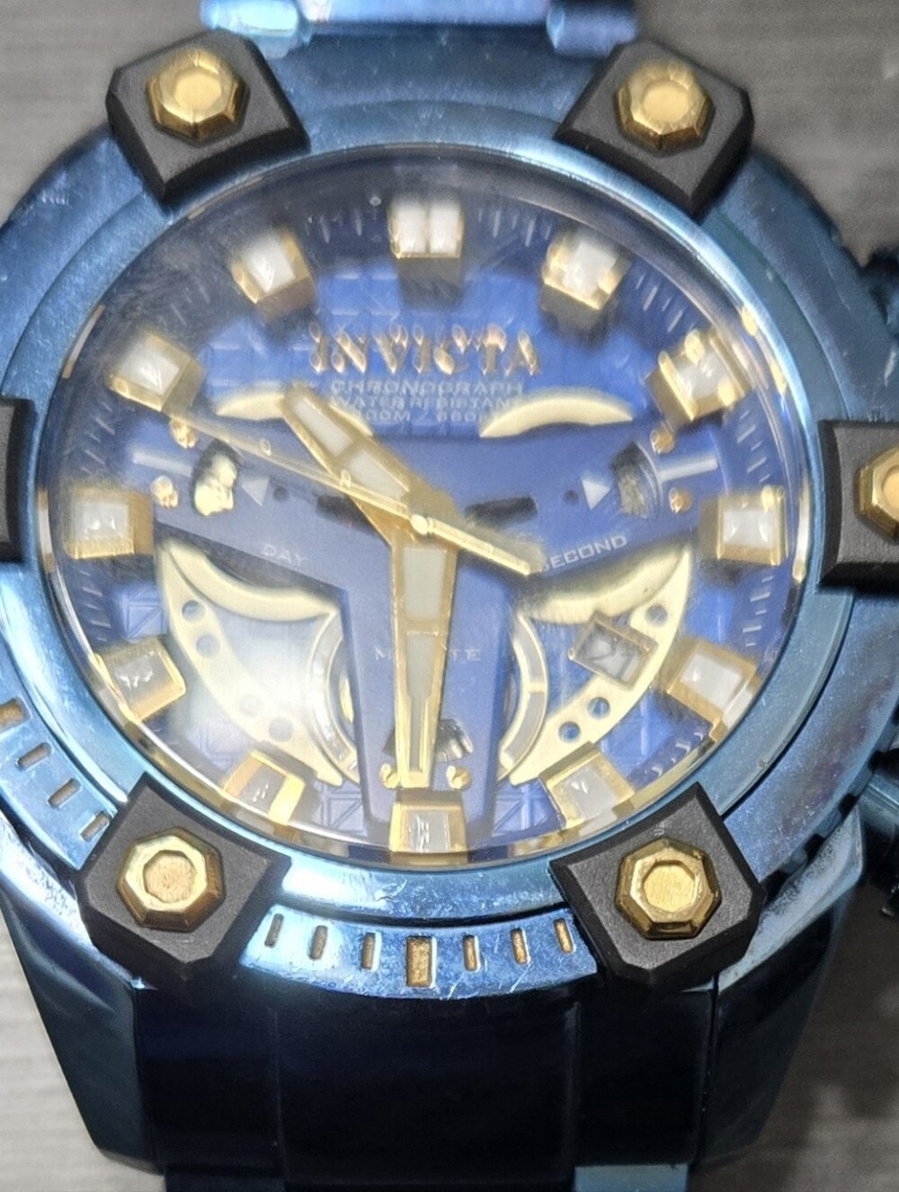 Invicta Blue and Gold Tone Multifunction Sport Watch